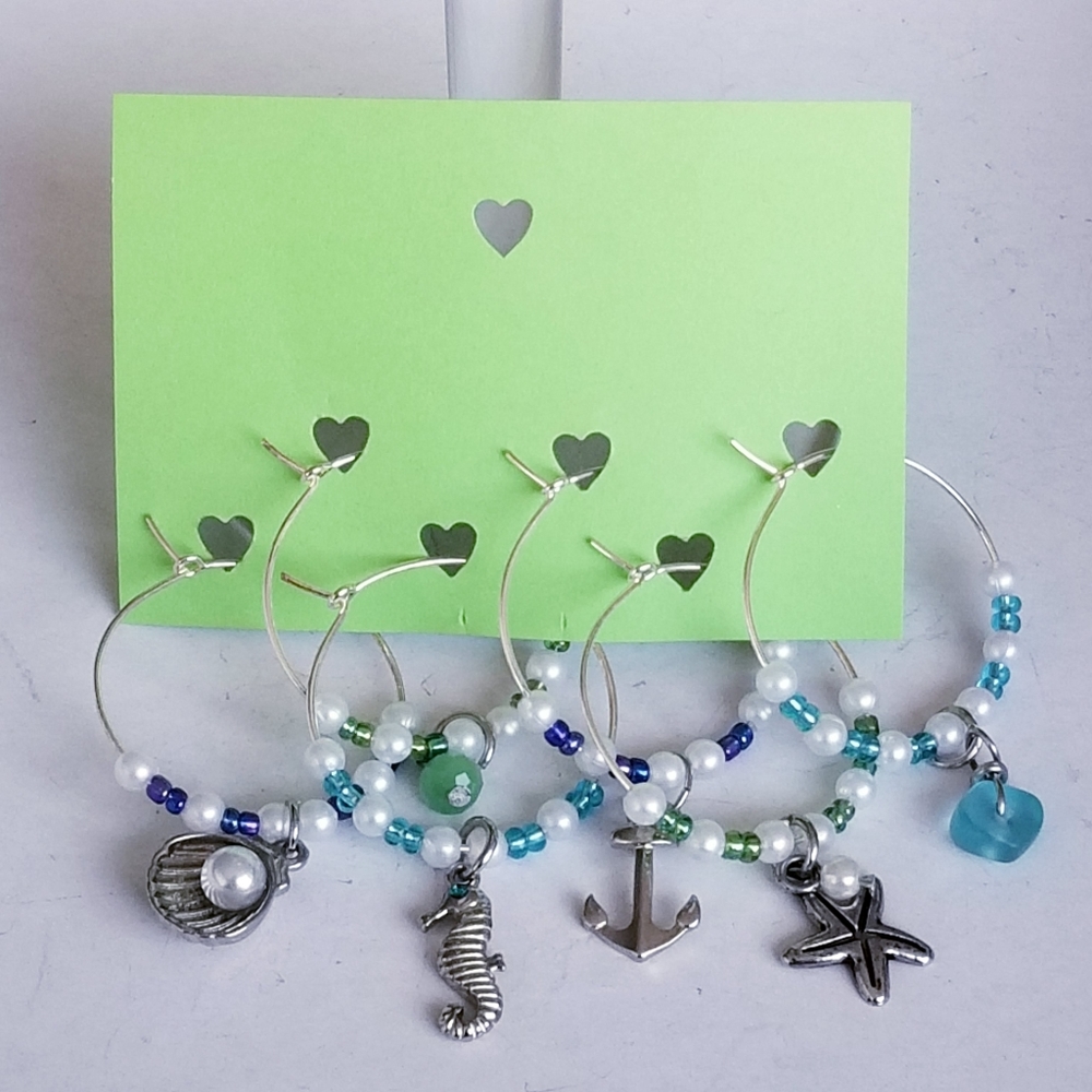 NAUTICAL Wine Glass Charms